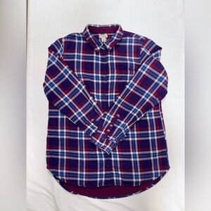 L.L. Bean Women's Plaid Flannel Button down - Purple